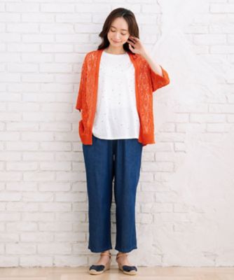 ＭＡＤＥ　ＩＮ　ＪＡＰＡＮ　ストローヤーンホールガーメント透かし編みボレロ　３３５３１２７６