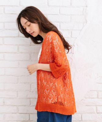 ＭＡＤＥ　ＩＮ　ＪＡＰＡＮ　ストローヤーンホールガーメント透かし編みボレロ　３３５３１２７６