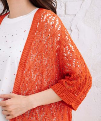 ＭＡＤＥ　ＩＮ　ＪＡＰＡＮ　ストローヤーンホールガーメント透かし編みボレロ　３３５３１２７６