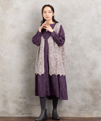 サブストリート（sab street）/【大きいサイズ】ウール混クロシェレースジレ ウール混クロシェレースジレ 33ー54ー1307 | sab street my