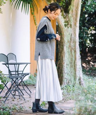 MADE IN JAPAN ケーブル柄ニットベスト 33ー54ー