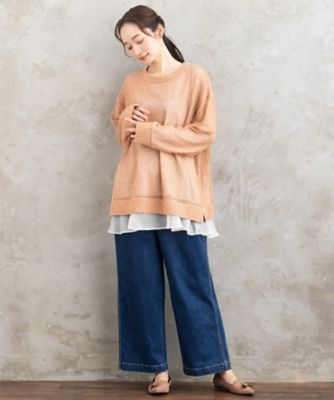 FONTLAB メッシュニット×シフォンヘムインナーアンサンブル