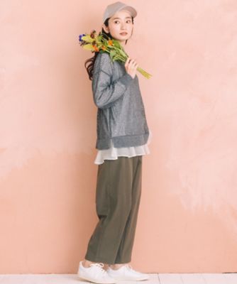 FONTLAB メッシュニット×シフォンヘムインナーアンサンブル