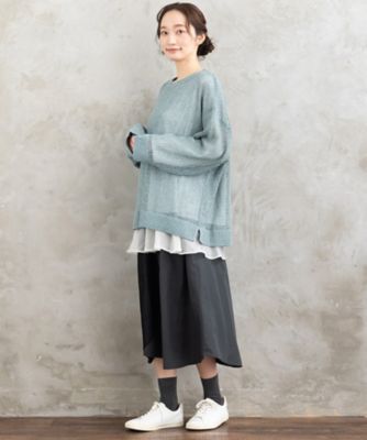 FONTLAB メッシュニット×シフォンヘムインナーアンサンブル