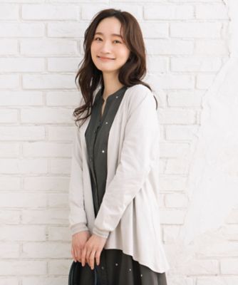 sab street my standard (Women/大きいサイズ)/サブストリート　マイスタンダード ＭＡＤＥ　ＩＮ　ＪＡＰＡＮ　シアーリブカットカーディガン　３３６０２５３３