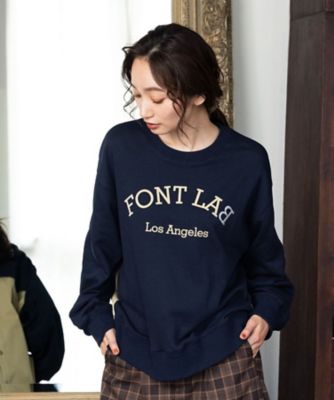 ＜sab street my standard (Women/大きいサイズ)＞ＦＯＮＴＬＡＢ　シャツ切り替えロゴスウェット