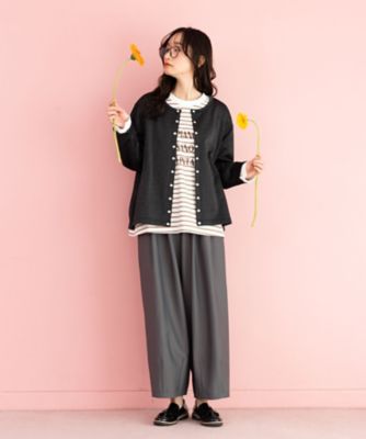 ＦＯＮＴＬＡＢ　メッセージ刺繍ボーダーカットソー