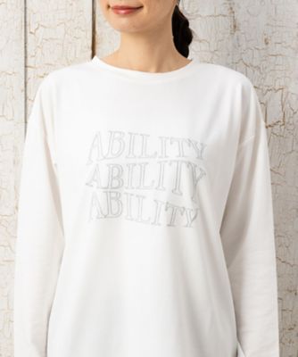 ＦＯＮＴＬＡＢ　ラメロゴエンブロイダリーロンＴシャツ