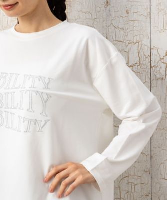 ＦＯＮＴＬＡＢ　ラメロゴエンブロイダリーロンＴシャツ