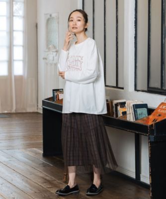 ＦＯＮＴＬＡＢ　ラメロゴエンブロイダリーロンＴシャツ