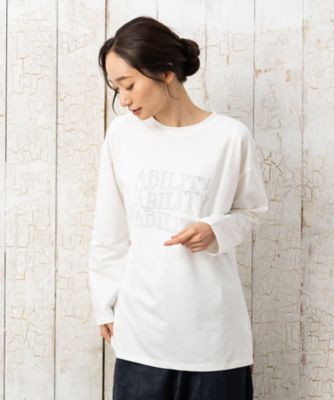 ＦＯＮＴＬＡＢ　ラメロゴエンブロイダリーロンＴシャツ