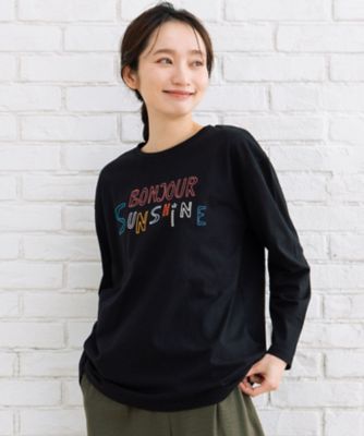 FONTLAB カラフルロゴエンブロイダリーロングTシャツ