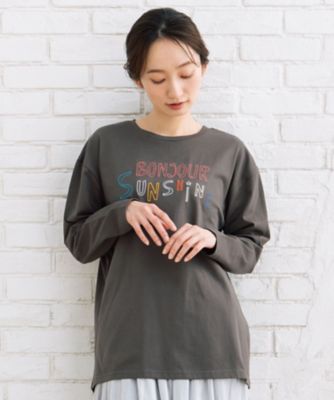 FONTLAB カラフルロゴエンブロイダリーロングTシャツ（ホワイト） sabstreet my standard FONTLAB カラフルロゴエンブロイダリー