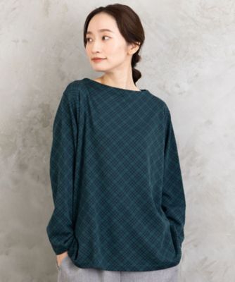 ＜sab street my standard (Women/大きいサイズ)＞バイアスチェックモックネックインナー　プラスサイズ　３３ー６１ー２５６３