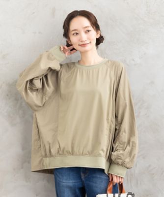 【送料無料】sab street my standard (Women/大きいサイズ)/サブストリート マイスタンダード FONTLAB ナイロンタフタコンビプルオーバー 33ー61ー2600 ベージュ(22) トップス【三越伊勢丹/公式】