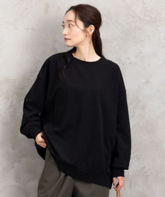 【送料無料】sab street my standard (Women/大きいサイズ)/サブストリート マイスタンダード FONTLAB 異素材コンビプルオーバー 33ー61ー2620 ブラック(00) トップス【三越伊勢丹/公式】
