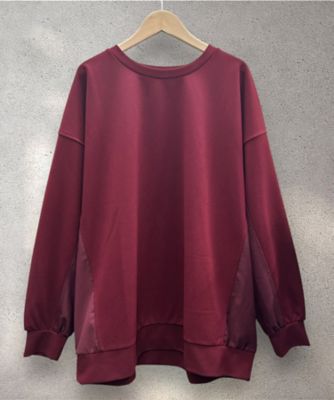 【送料無料】sab street my standard (Women/大きいサイズ)/サブストリート マイスタンダード FONTLAB 異素材コンビプルオーバー 33ー61ー2620 ボルドー(80) トップス【三越伊勢丹/公式】