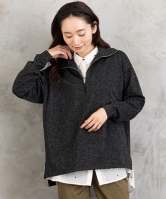 FONTLAB ラメ裏毛ハーフジップスウェット 33ー61ー2629