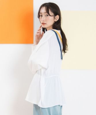 ＜sab street my standard (Women/大きいサイズ)＞ＦＯＮＴＬＡＢ　シルケットポンチ×布帛ギャザーコンビプルオーバー　３３ー６１ー２６５５