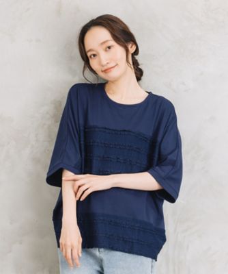 PLEATS PLEASE ドルマンカットソー フリルジャカードドルマンカットソー プラスサイズ 33－61
