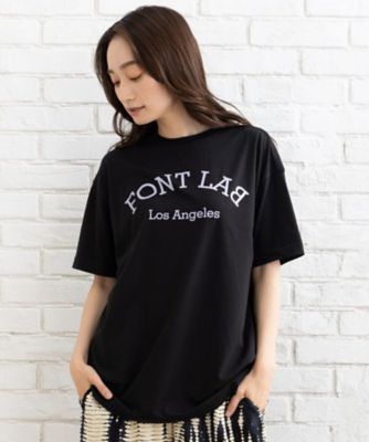  マイスタンダード FONTLAB FONTLABプリントロゴTシャツ ブラック(00) トップス