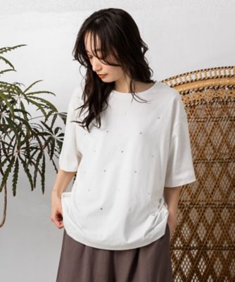 ＜sab street my standard (Women/大きいサイズ)＞ＦＯＮＴＬＡＢ　ラインストーンＴシャツ　３３－６４－２４０１
