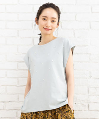 ＜sab street my standard (Women/大きいサイズ)＞パールデコレートノースリーブカットソー　３３－６４－２４３６
