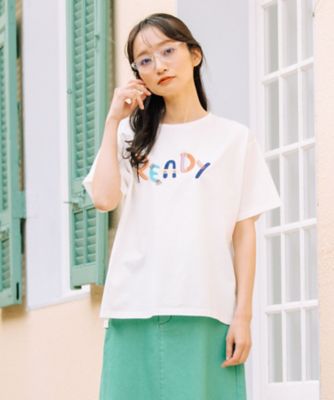 ＜sab street my standard (Women/大きいサイズ)＞クラフトエンブロイダリーロゴワイドＴシャツ　３３ー６４ー２５３９