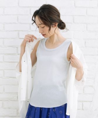＜sab street my standard (Women/大きいサイズ)＞ラメリブチュールタンクトップ　３３ー６４ー２５４７