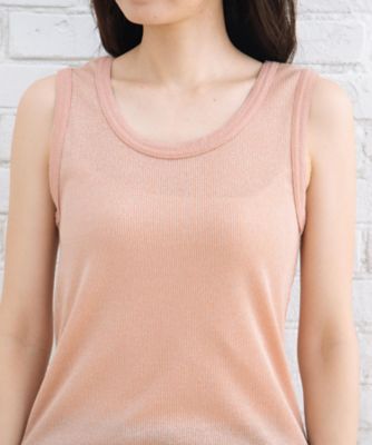 ラメリブチュールタンクトップ　プラスサイズ　３３ー６４ー２５４８