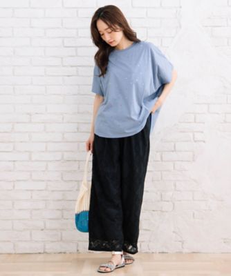 ＦＯＮＴＬＡＢ　スプレー風ビジューデコレートワイドＴシャツ　３３６４２５６６