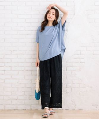 ＦＯＮＴＬＡＢ　スプレー風ビジューデコレートワイドＴシャツ　３３６４２５６６
