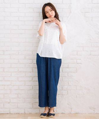 ＦＯＮＴＬＡＢ　スプレー風ビジューデコレートワイドＴシャツ　３３６４２５６６