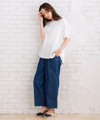 ＦＯＮＴＬＡＢ　スプレー風ビジューデコレートワイドＴシャツ　３３６４２５６６