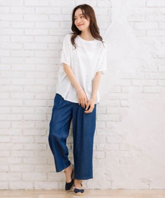 ＦＯＮＴＬＡＢ　スプレー風ビジューデコレートワイドＴシャツ　３３６４２５６６
