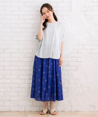 ＦＯＮＴＬＡＢ　スプレー風ビジューデコレートワイドＴシャツ　３３６４２５６６