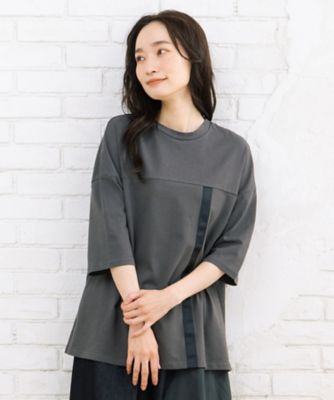 【送料無料】sab street my standard (Women/大きいサイズ)/サブストリート マイスタンダード FONTLAB テープラインTシャツ 33ー64ー2606 チャコール(10) トップス【三越伊勢丹/公式】