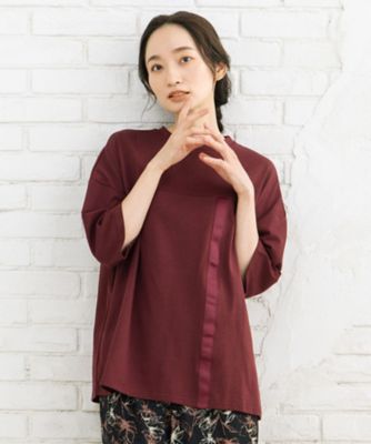 【送料無料】sab street my standard (Women/大きいサイズ)/サブストリート マイスタンダード FONTLAB テープラインTシャツ 33ー64ー2606 ボルドー(80) トップス【三越伊勢丹/公式】