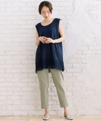 抗菌・防臭 裾レースタンクトップ 33ー64ー2663 | sab street