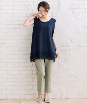 抗菌・防臭 裾レースタンクトップ 33ー64ー2663 | sab street