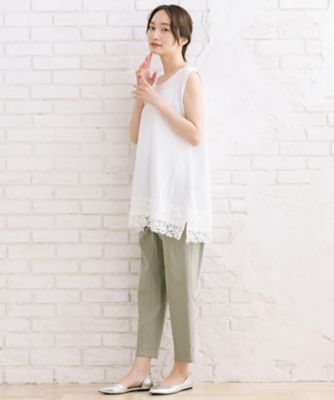 抗菌・防臭 裾レースタンクトップ 33ー64ー2663 | sab street