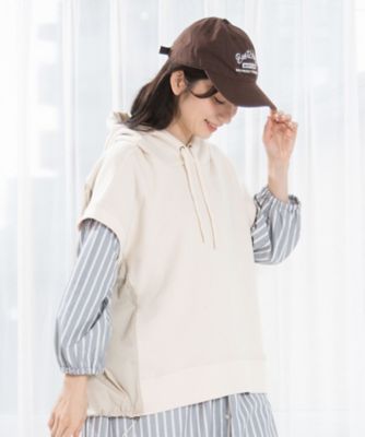 ＜sab street my standard (Women/大きいサイズ)＞ＦＯＮＴＬＡＢ　布帛コンビフーディベスト　３３ー６４ー２６６５