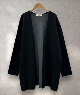 【送料無料】sab street my standard (Women/大きいサイズ)/サブストリート マイスタンダード FONTLAB Wフェイス配色コーディガン 33ー75ー9291 ブラック(00) トップス【三越伊勢丹/公式】