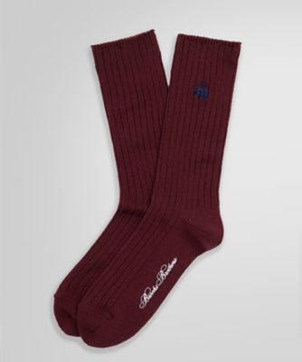 ＜Brooks Brothers＞コットンブレンド　ＧＦ　リブソックス　Ｂｕｒｇｕｎｄｙ