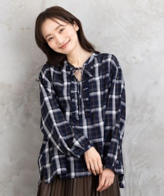 サブストリート（sab street）/【大きいサイズ】【sabstreet bis】【web限定】 アソートチェックフリルラインブラウス sabstreet bis web限定 アソートチェックフリルライン