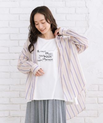 sabstreet bis web限定 シアーストライプシャツ 35ー