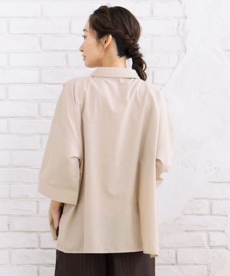 【sabstreet bis】【web限定】15号(3L) 【接触冷感】スキッパーゆるシャツ sabstreet bis】【web限定】15号(3L) 【接触冷感】スキッパー