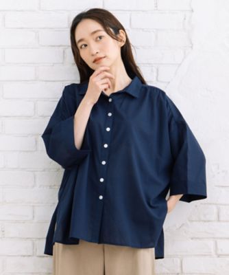 【sabstreet bis】【web限定】15号(3L) 【接触冷感】スキッパーゆるシャツ sabstreet bis】【web限定】15号(3L) 【接触冷感】スキッパー