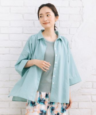 ＜sab street my standard (Women/大きいサイズ)＞接触冷感　スキッパーゆるシャツ　３５０３００１０