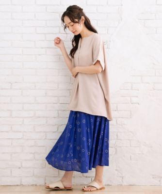 ｓａｂｓｔｒｅｅｔ　ｂｉｓ　ｗｅｂ限定　ＣＯＯＬ・ＵＶ・防シワ　ライトジョーゼットキーネックシャツ　３５０３００１８